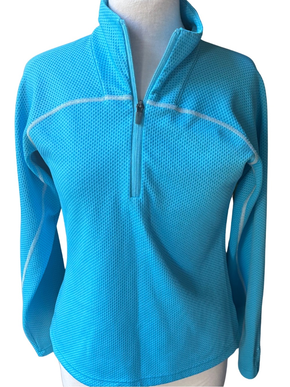 Salomon Women’s Blue Mesh 1/2 Zip Pullover Athletic Running Top Size M